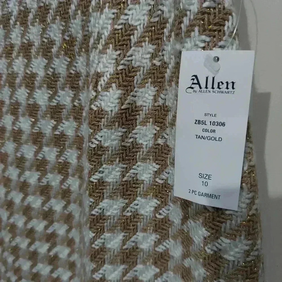 NWT Allen Schwartz Wool Blend Houndstooth Midi Skirt - Picture 4 of 5